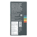 Soma Old School Dark 66% chocolate bar box back with ingredients