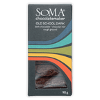 Soma Old School Dark 66% chocolate bar, 90g, sleek black package