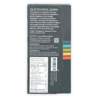 Soma Old School Dark 66% chocolate bar box back with ingredients