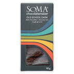 Soma Old School Dark 66% chocolate bar, 90g, sleek black package