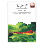Soma Mr. Salazar Costa Esmeraldas 70% dark chocolate bar with watercolor hills