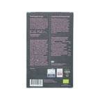 Dark gray standout chocolate bar packaging with white text and swedish flag featuring liquorice and smoked salt flavor