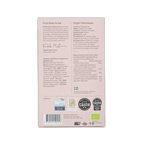 Back of Standout Sambirano Madagascar box, bean to bar and origin information text, nutrition panel and award seals