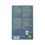 Dark blue rectangular box of standout chocolate nordic nature sugar kelp and sea salt 66 with white text and swedish flag emblem