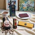 Table for Two chocolate gift bundle, chocolate cherries, bars and hot chocolate.