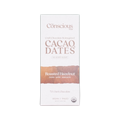 The conscious bar dark roasted hazelnuts 72 percent chocolate bar in white and brown minimalist packaging