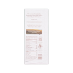 White rectangular chocolate bar wrapper with indulge freely branding and premium organic cacao for dark toasted coconut 72%