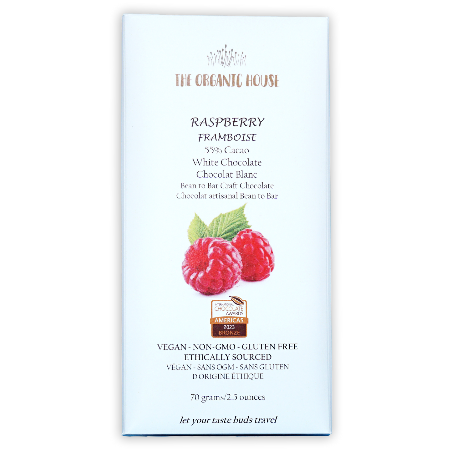 The Organic House Raspberry White Chocolate 55%