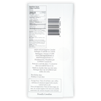 Back of The Organic House Dark w/ Caramel Chunks 70% organic snack label with bilingual nutrition facts and barcode