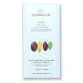 The Organic House Dark Peru Ucayali 85% with cacao pods in front
