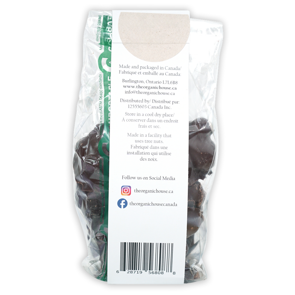 Organic House Vegan Chocolate Turtles: 1/2 lb bag of dark chocolate-covered tree nuts