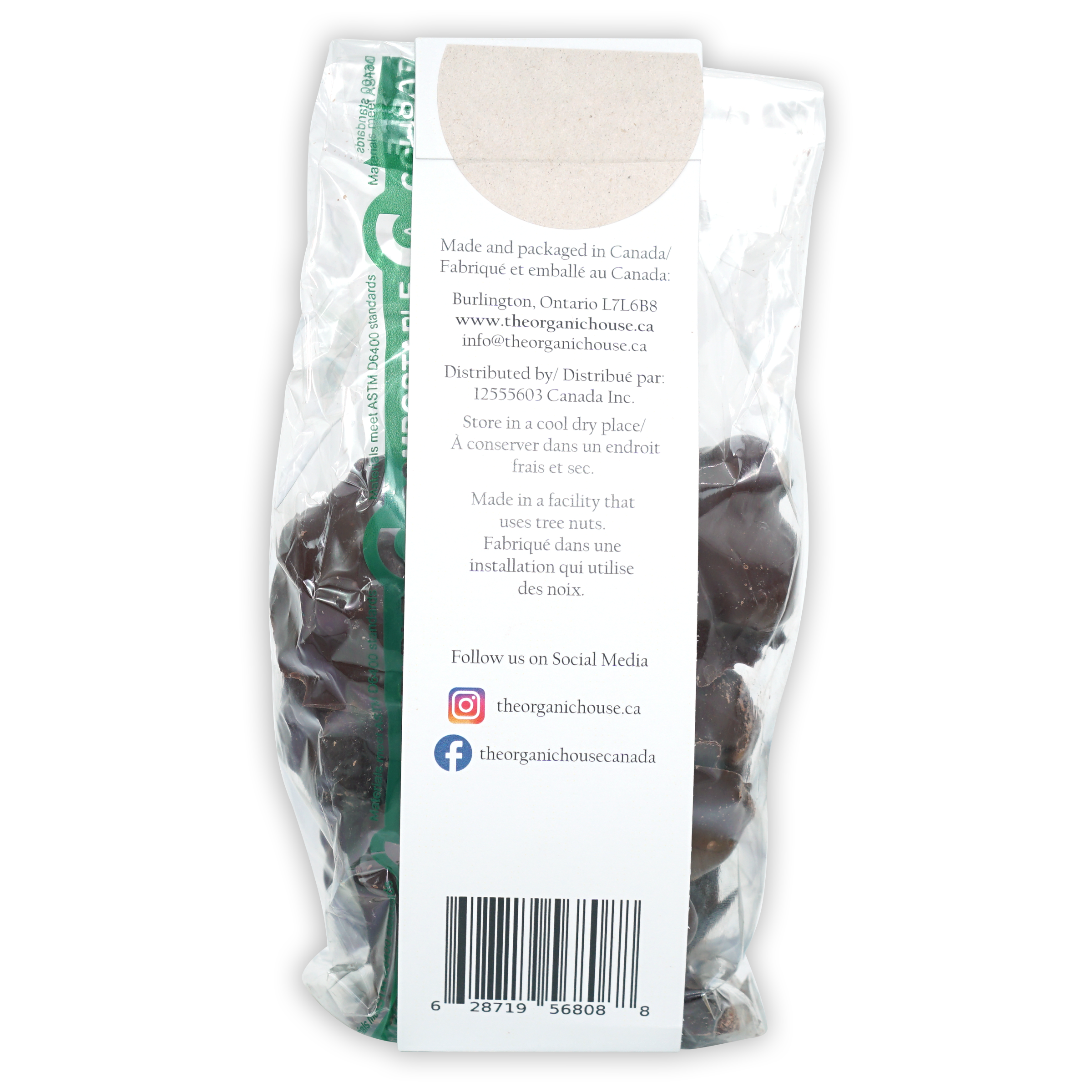 Organic House Vegan Chocolate Turtles: 1/2 lb bag of dark chocolate-covered tree nuts