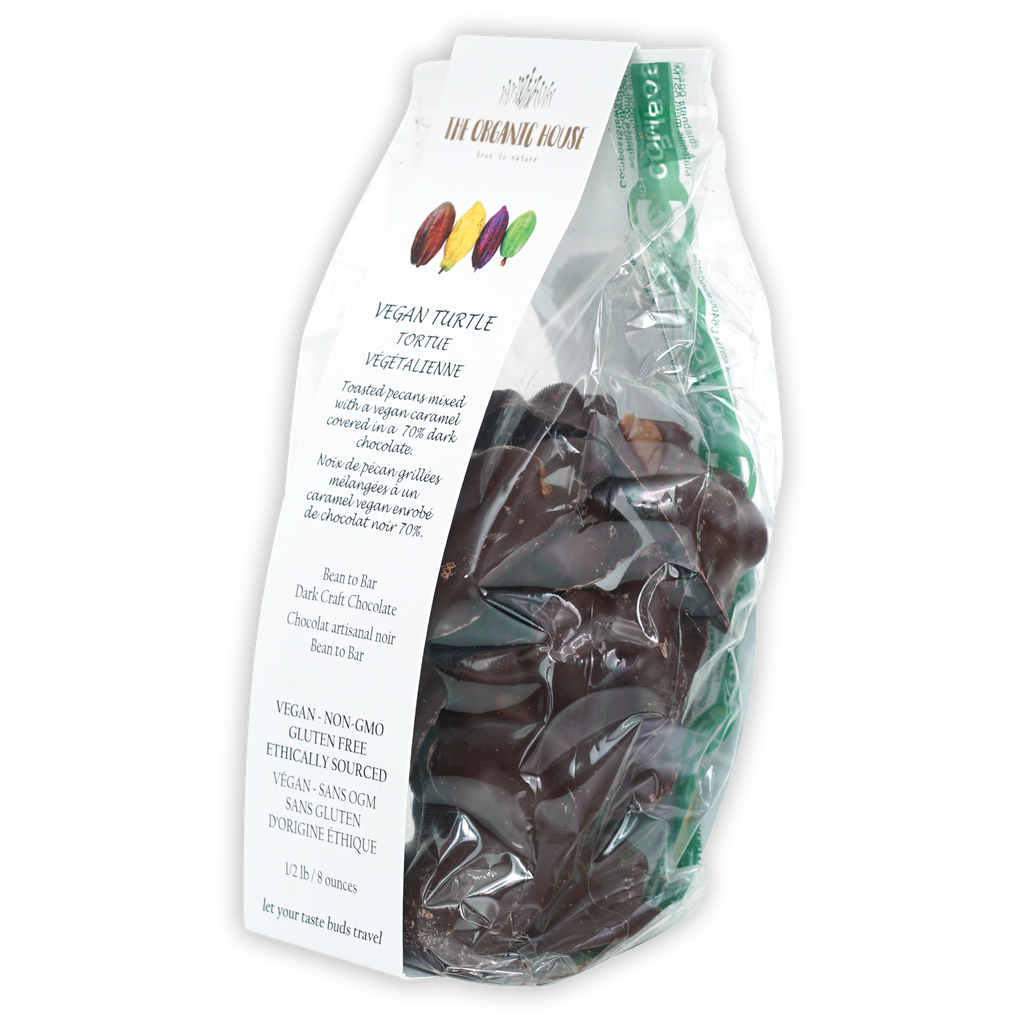 The Organic House vegan chocolate turtles, 1/2 pound bag