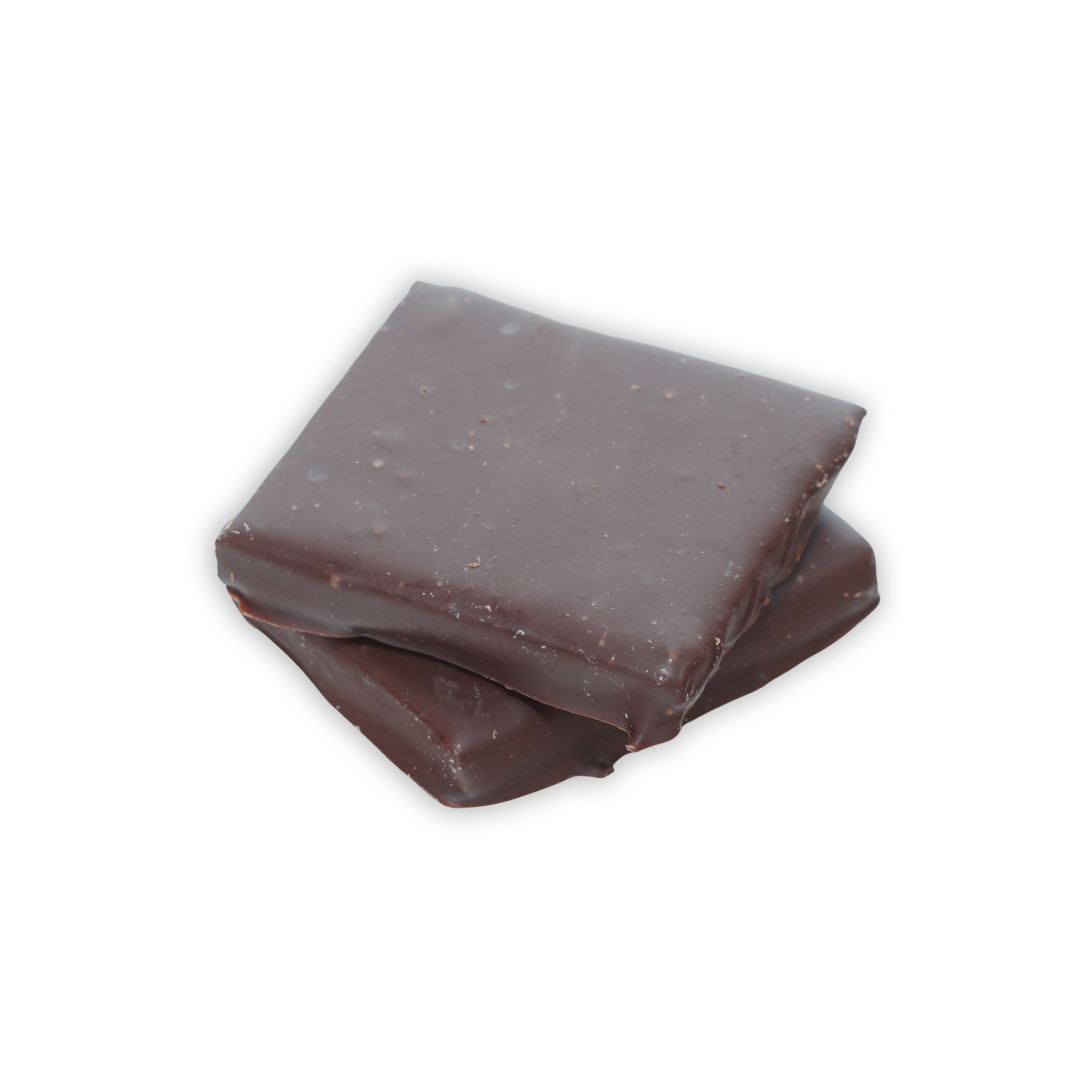 Two stacked translucent dark purple bars in The Organic House Vegan Peppermint Patties