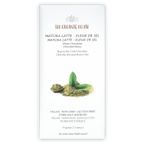 The Organic House white chocolate bar with matcha latte and fleur de sel