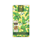 Theo & Philo 65% dark chocolate bar with calamansi, yellow green botanical wrap
