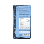 Theo & Philo 70% dark chocolate bar in blue foil with nutrition info