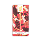 Theo & Philo milk chocolate with Barako coffee bar, vibrant red with cats and cocoa beans