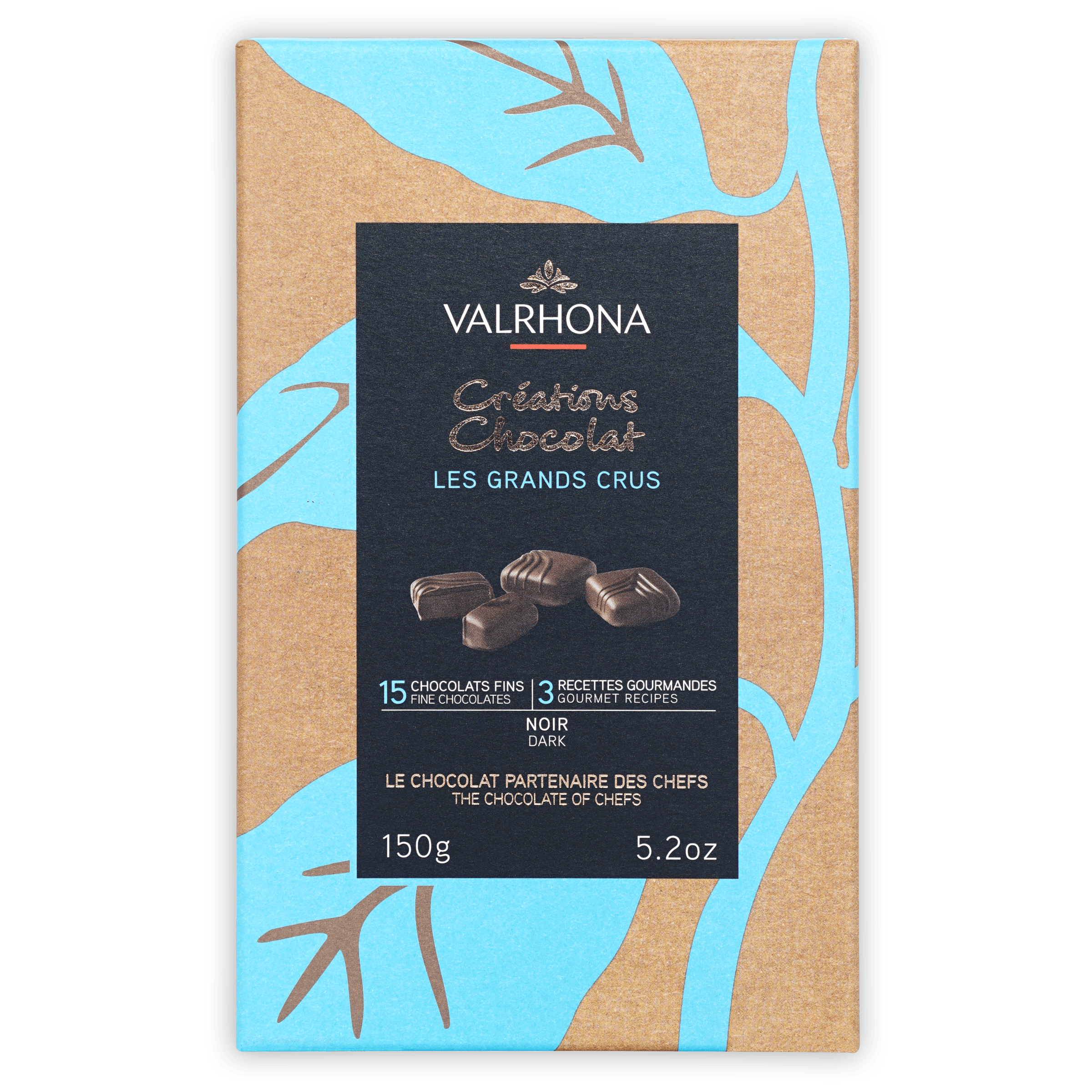 Valrhona Creations Les Grands Crus dark chocolate bar in gift box