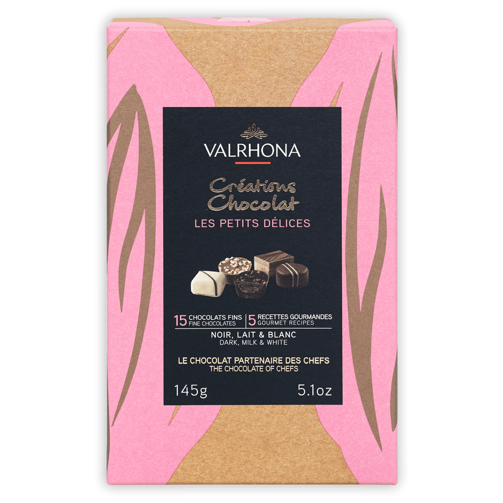 Valrhona creations 15 piece pink gold box of mixed fine chocolates
