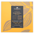 Valrhona Mini Squares Gift Box Mixed 50 pcs yellow with gold cocoa pods