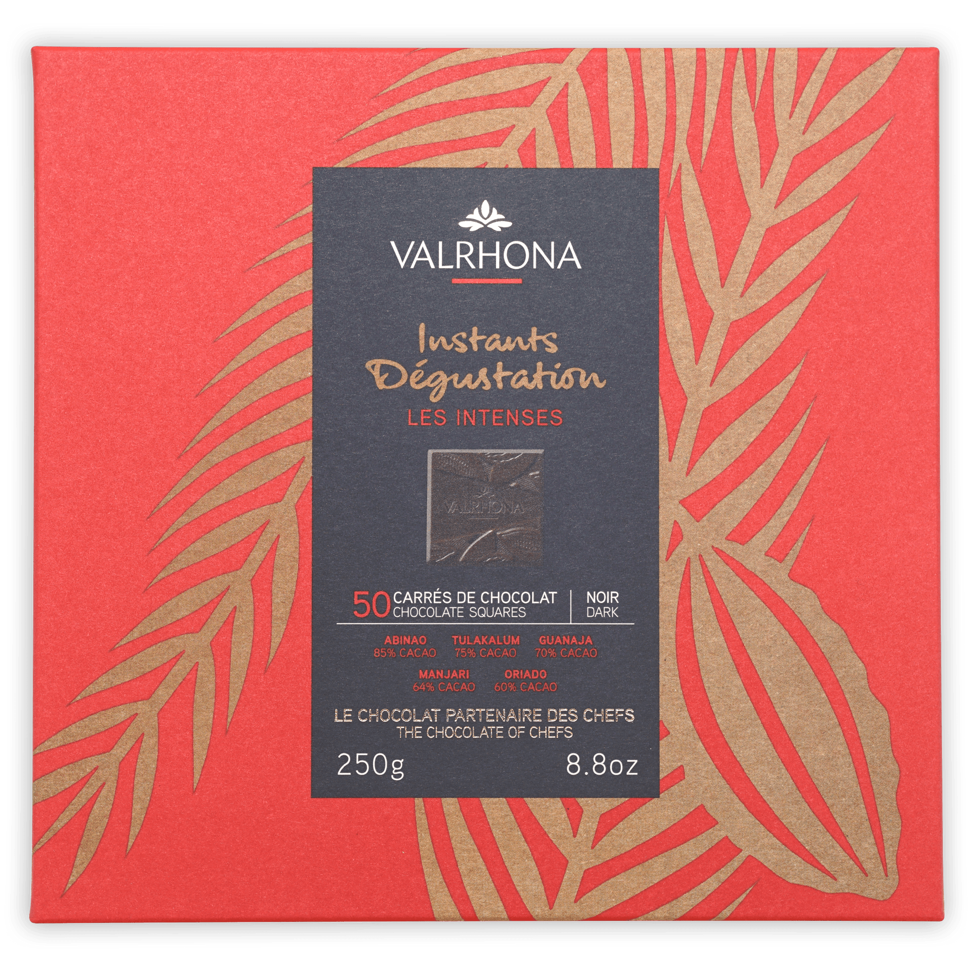 Valrhona instants degustation les intenses dark chocolate squares gift box