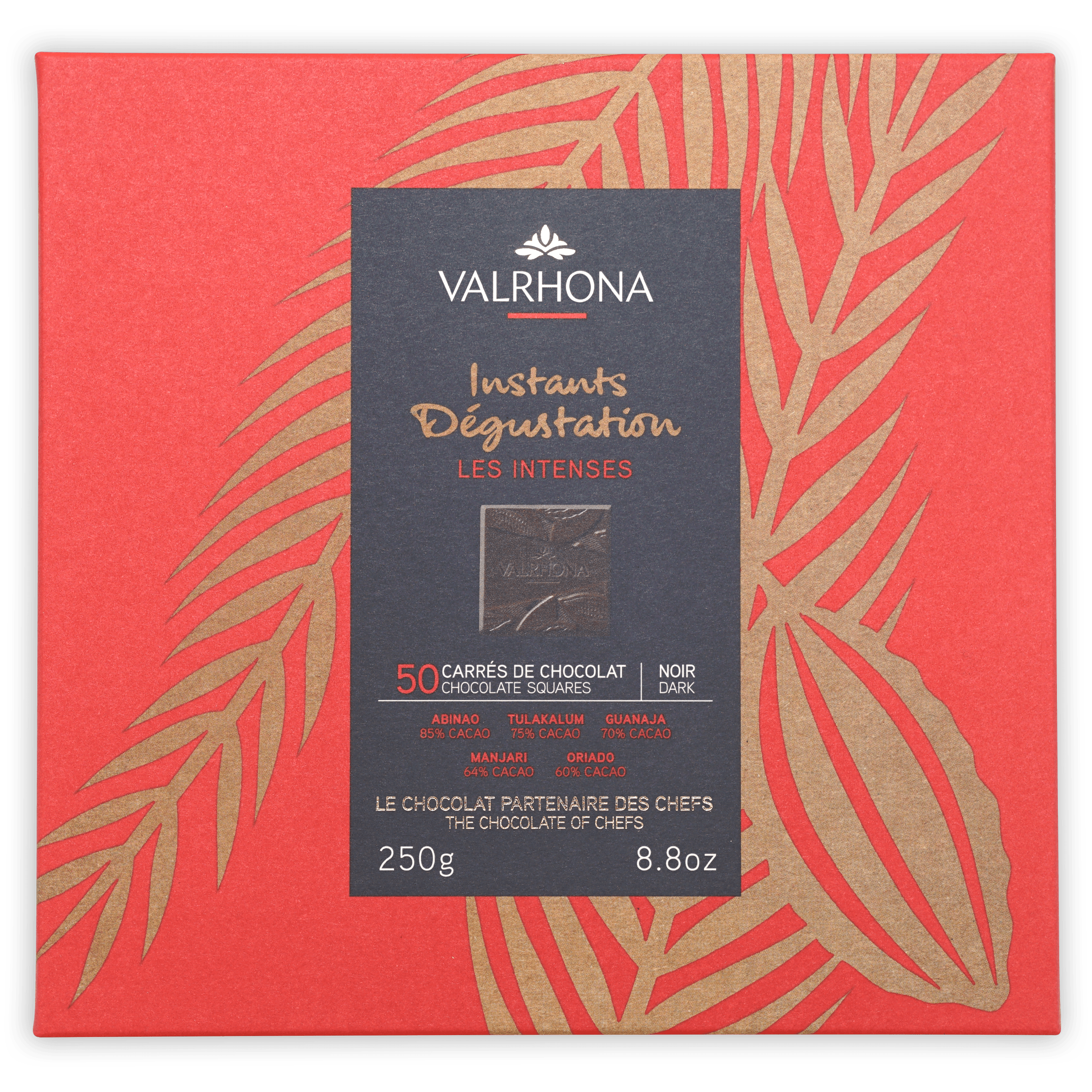 Valrhona instants degustation les intenses dark chocolate squares gift box