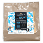 Valrhona Caraibe 66% dark chocolate feves in 1kg beige foil pouch