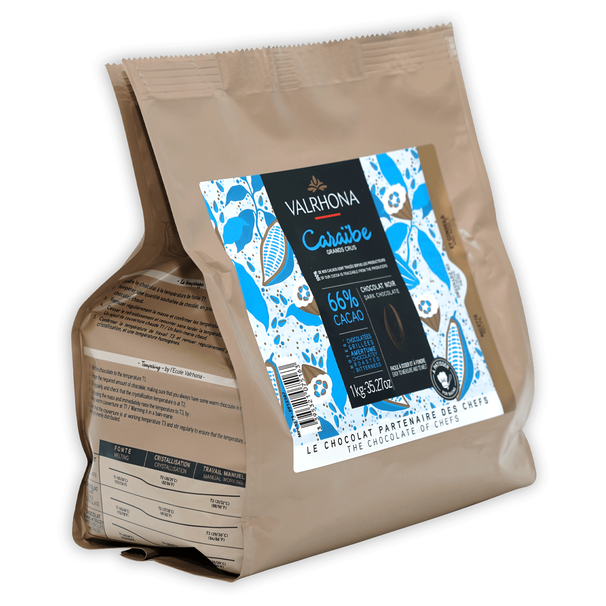 Valrhona Caraibe 66% Dark Chocolate Baking Feves 1kg