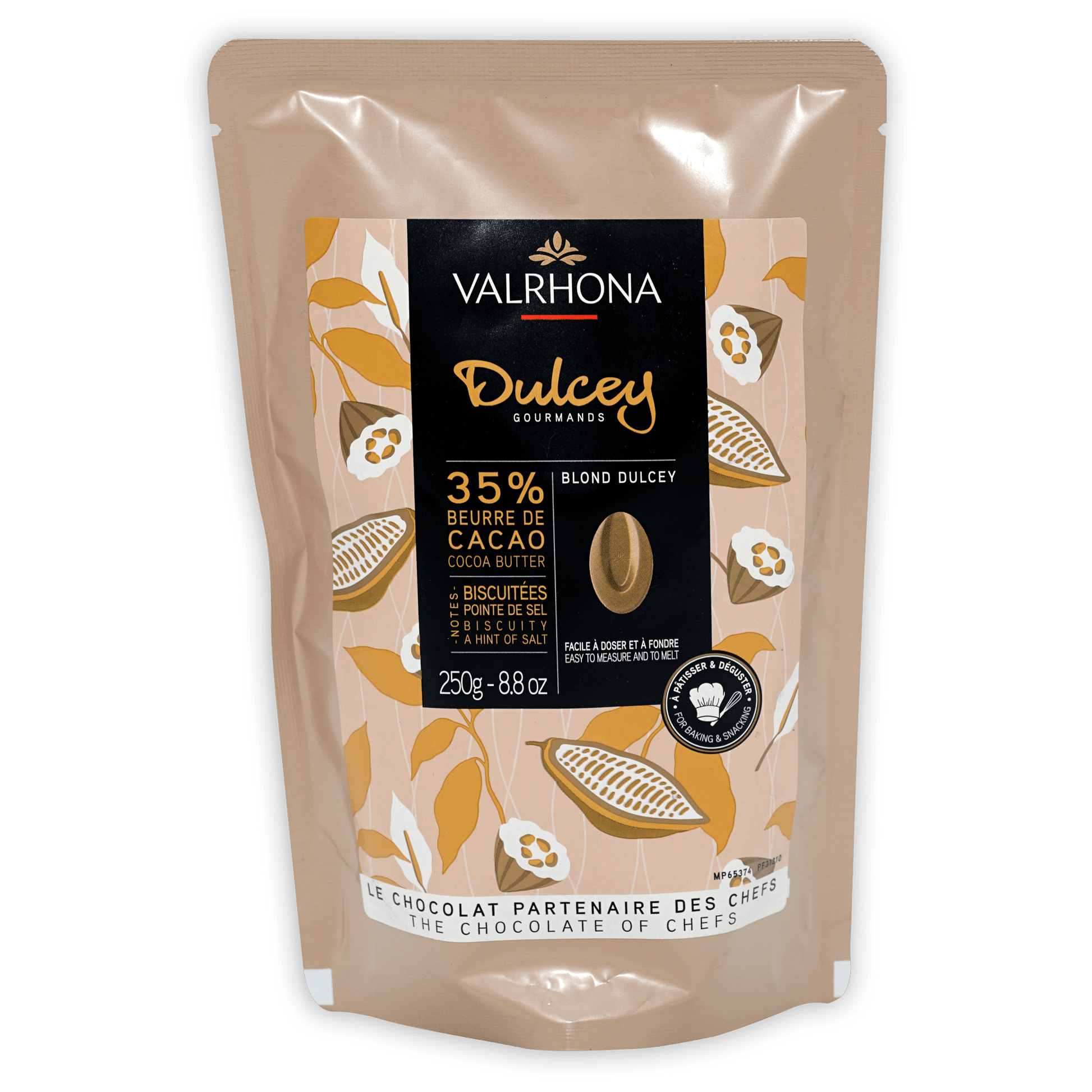 Valrhona Baking Feves Dulcey Blond Chocolate 35% – Bar & Cocoa