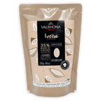 Valrhona Ivoire 35% white chocolate feves in resealable pouch