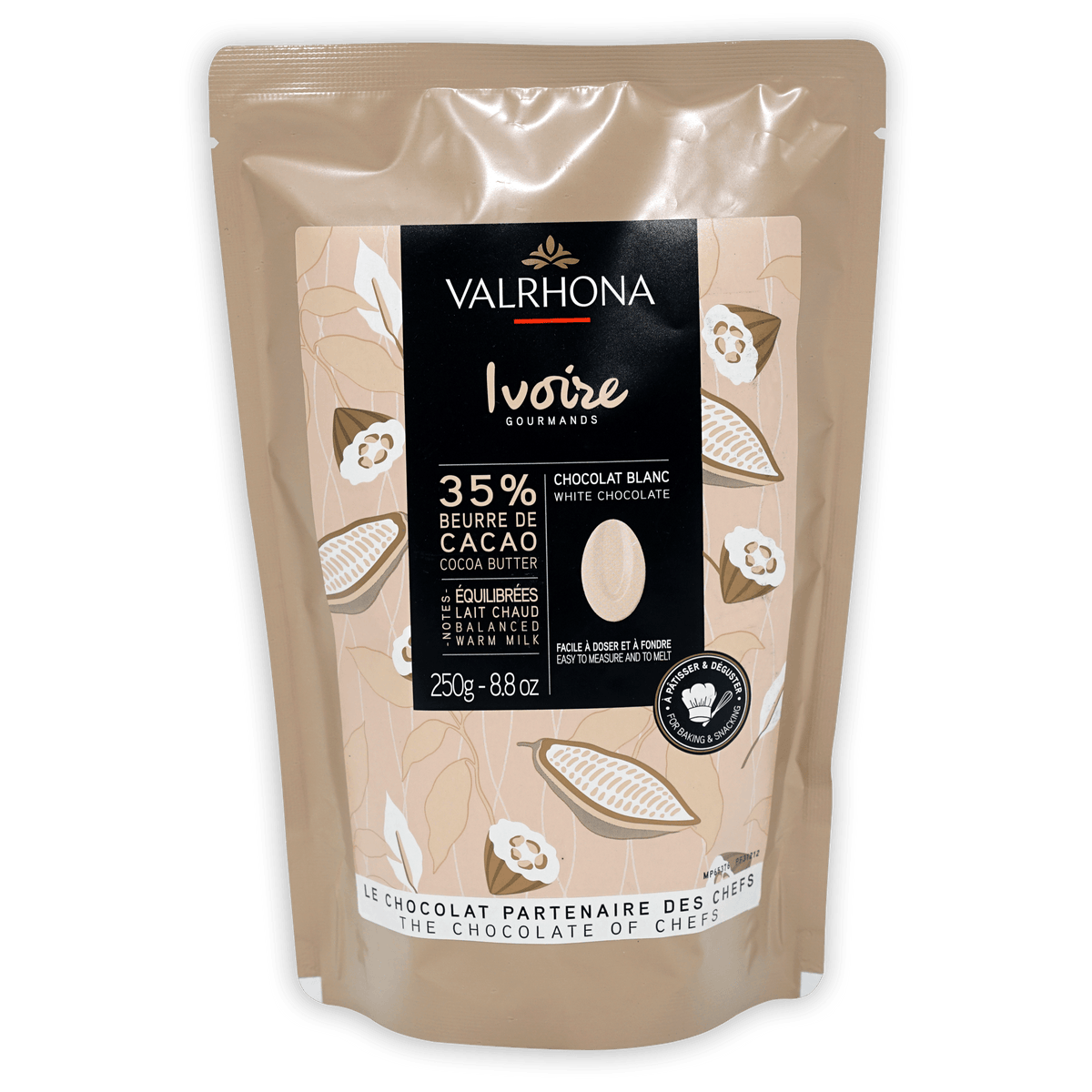 Valrhona Ivoire 35% White Chocolate Baking Feves