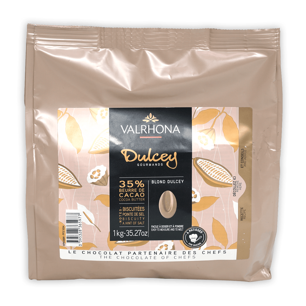Valrhona Dulcey 35% Blond Chocolate Baking Feves 1kg