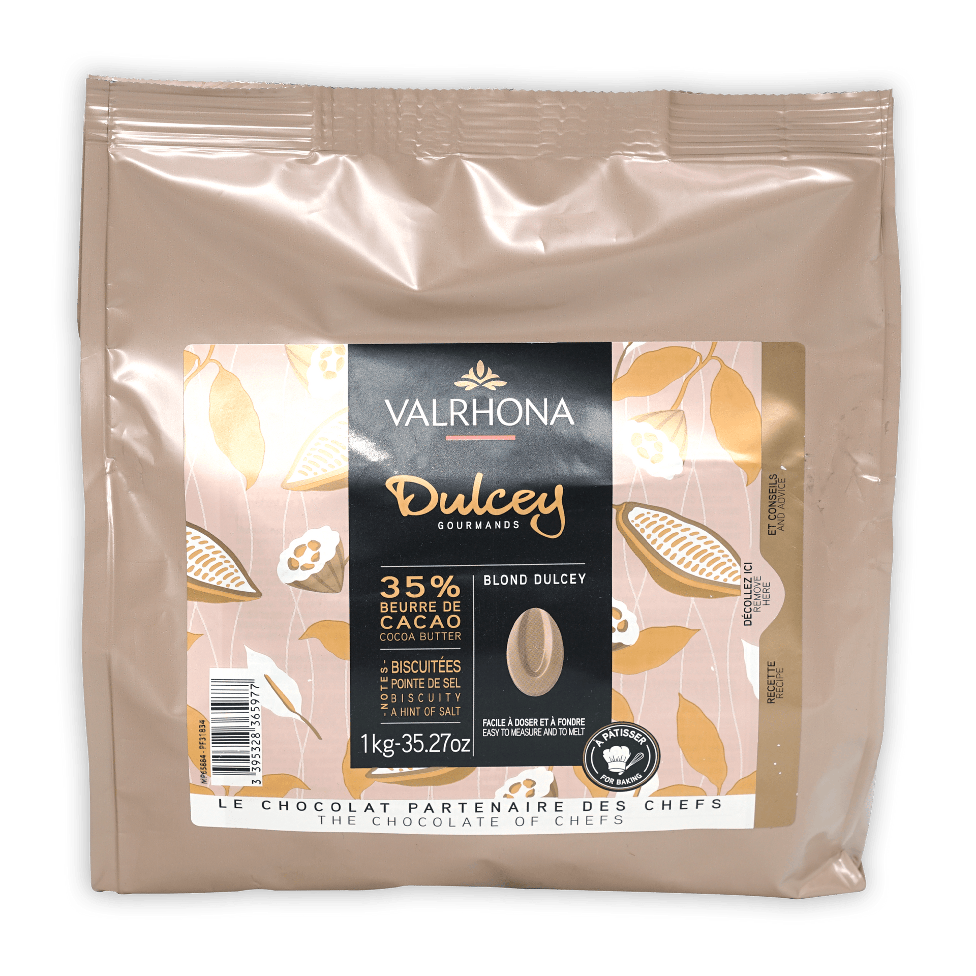 Valrhona Bulk Baking Feves Dulcey Blond Chocolate 35% (1kg) – Bar & Cocoa