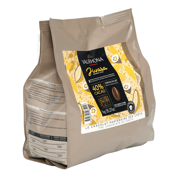 Valrhona Jivara 40% Milk Chocolate Baking Feves 1kg – Bar & Cocoa Valrhona Jivara 40% Milk Chocolate Baking Feves 1kg – Bar & Cocoa