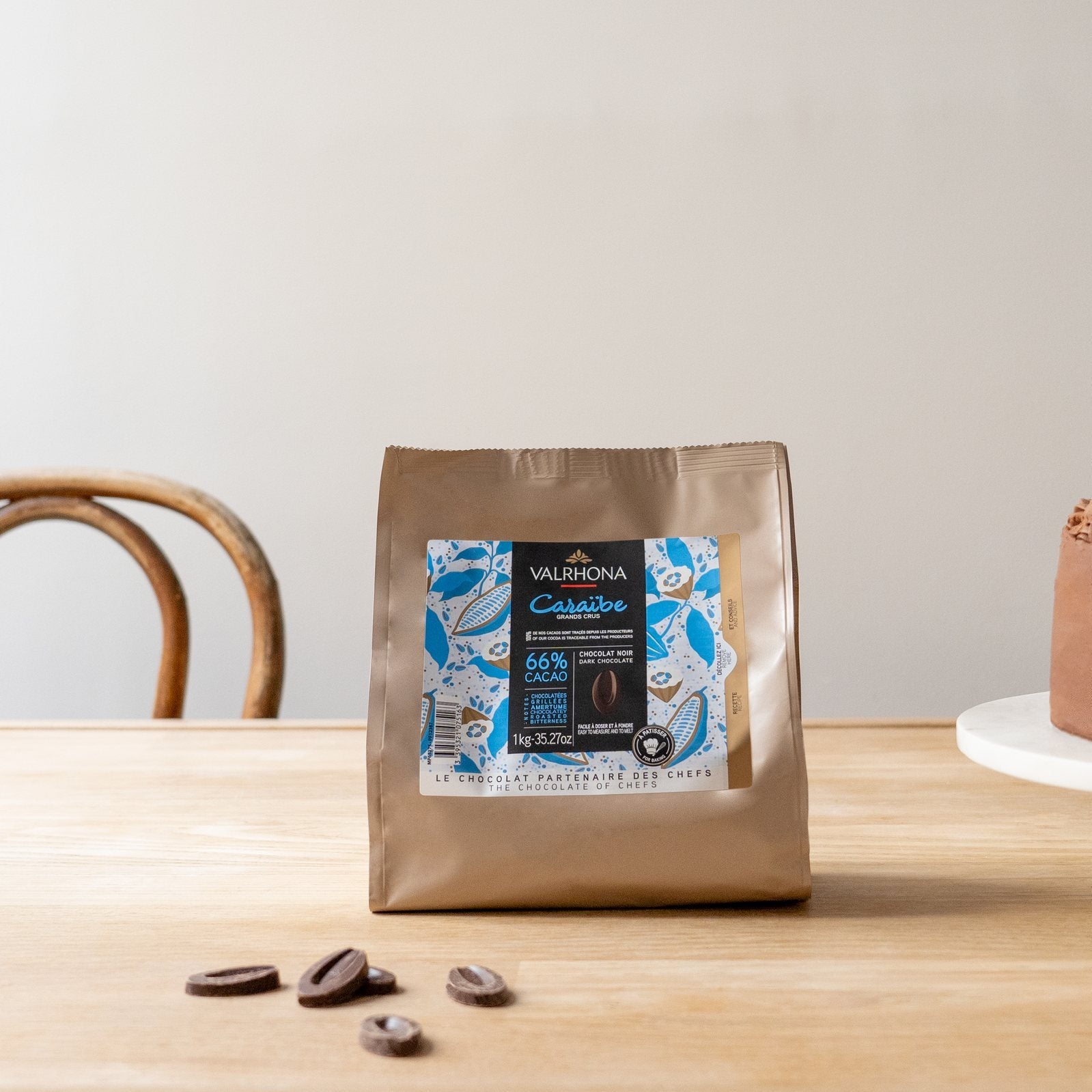 Valrhona Caraibe 66% Dark Chocolate Baking Feves 1kg