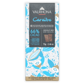 Valrhona Grand Cru Caraibe 66% dark chocolate bar with blue floral design