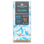 Valrhona Grand Cru Caraibe 66% dark chocolate bar with blue floral design
