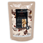 Valrhona dark chocolate chips 52% in resealable beige pouch