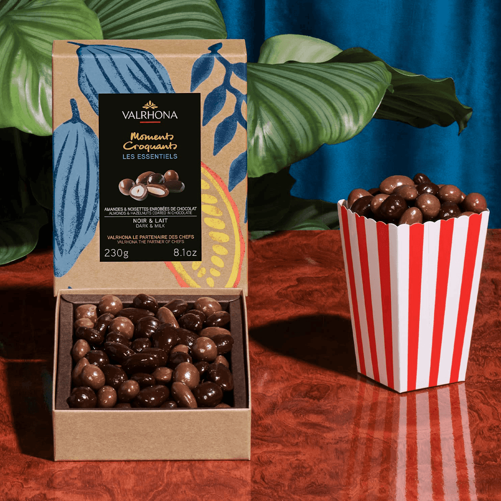 Valrhona dark & milk chocolate coated almonds & hazelnuts gift box