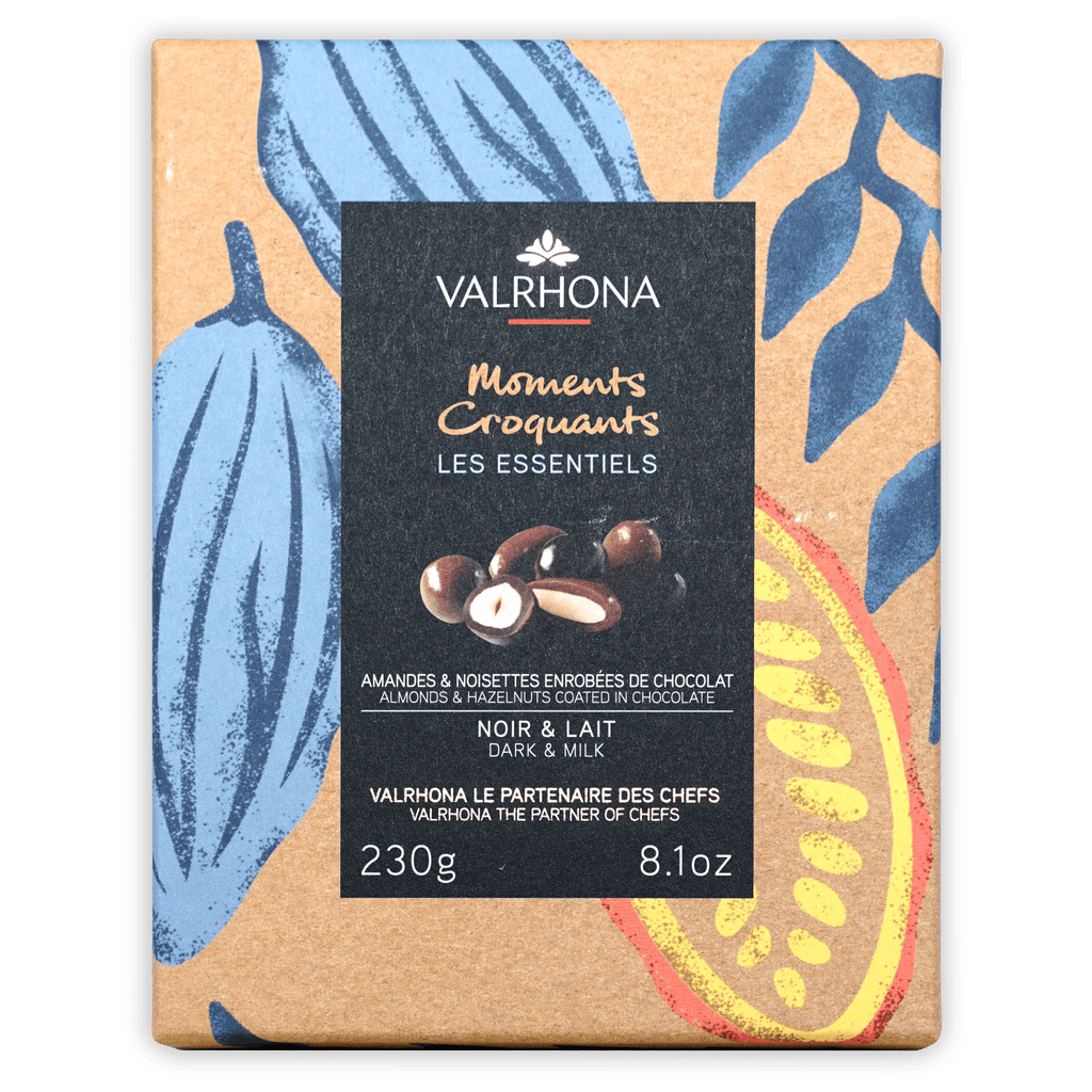 Valrhona Moments Croquants dark and milk chocolate coated almonds and hazelnuts 230g gift box