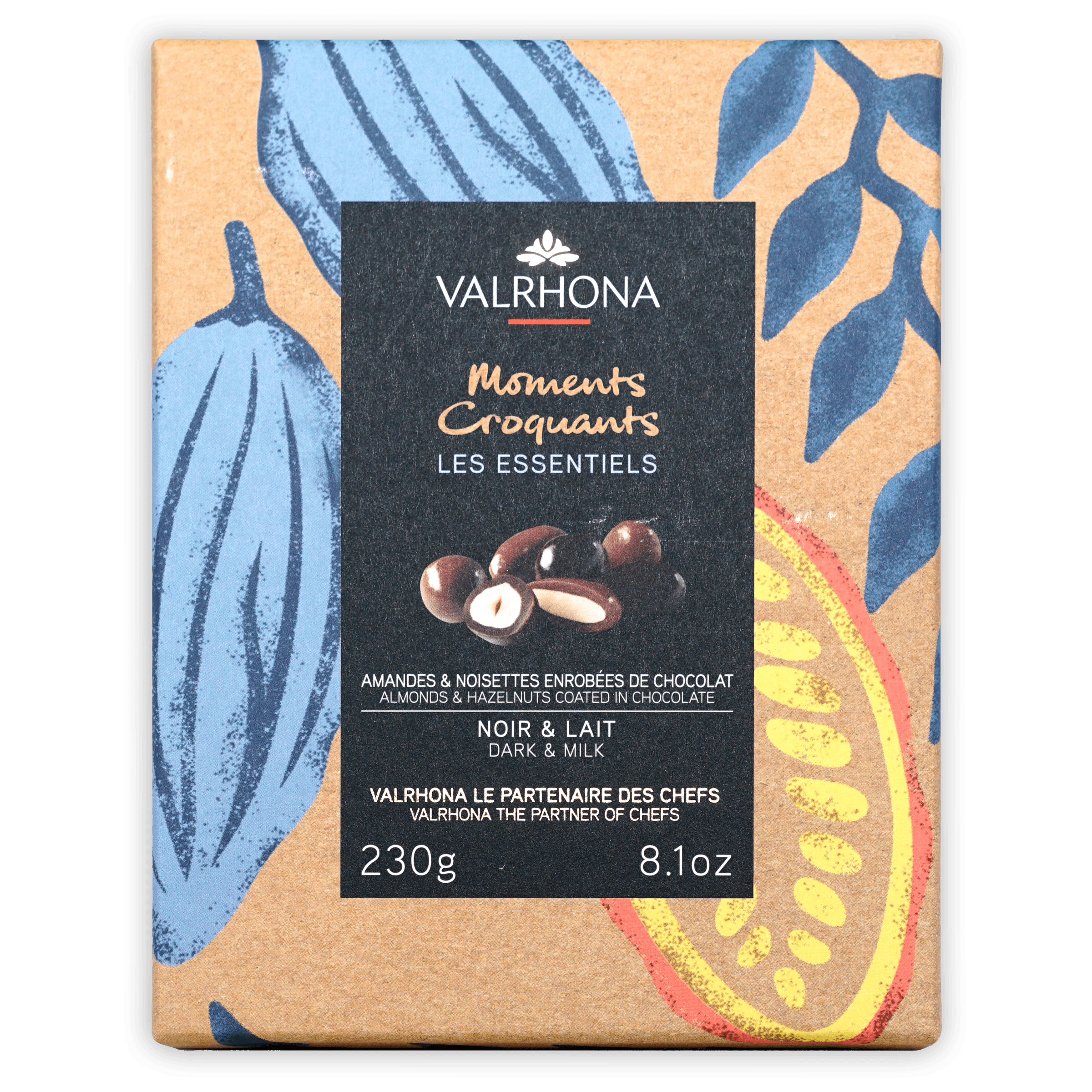 Valrhona Moments Croquants dark and milk chocolate coated almonds and hazelnuts 230g gift box