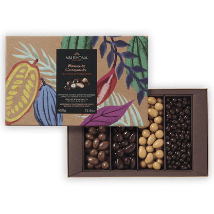 Valrhona Equinoxe Dark, Milk, Dulcey Nuts & Orangettes Collection Gift Box (1 lb) (Best By: 05/30/24)
