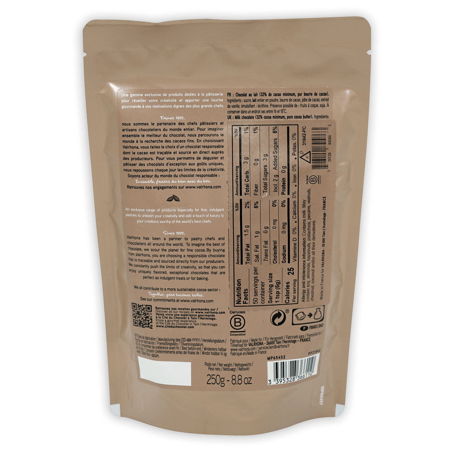 Valrhona Milk Chocolate Chips 32%
