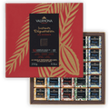 Valrhona Mini Squares Dark Grand Crus gift box, 50 intense pcs in red gold pack