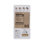 Back of Valrhona Paris box, four coated nut and cereal varieties, nutrition facts, ingredients and barcode, 160g