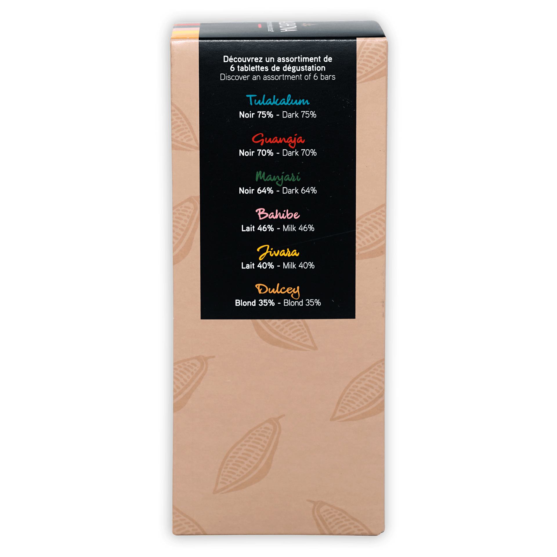 Valrhona Tasting Bars gift box with 6 assorted dark milk chocolates
