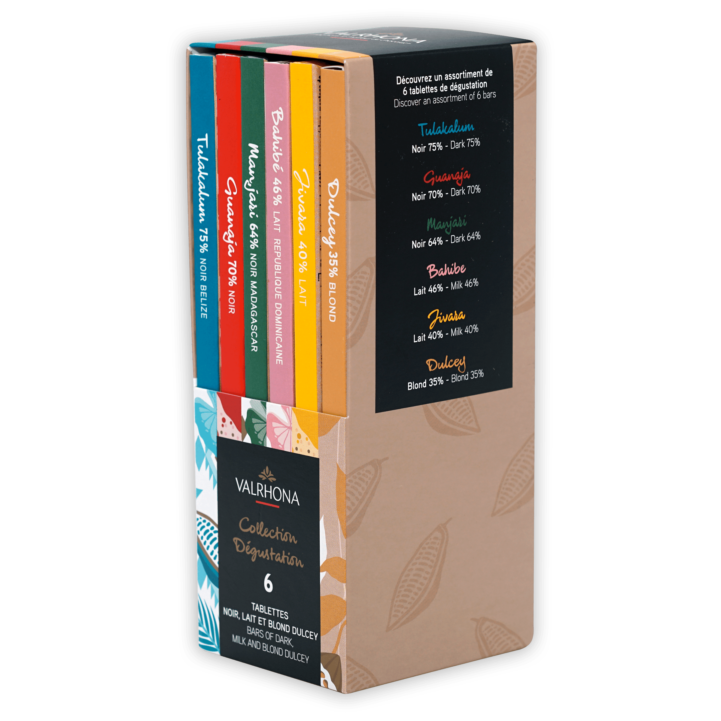 Valrhona Tasting Bars Chocolate Gift Box with 6 assorted bars