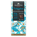 Valrhona Grand Cru Tulakalum 75% dark chocolate bar in blue gold packaging