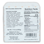 Back of Guido Gobino 9357 chocolates selection box with nutrition facts